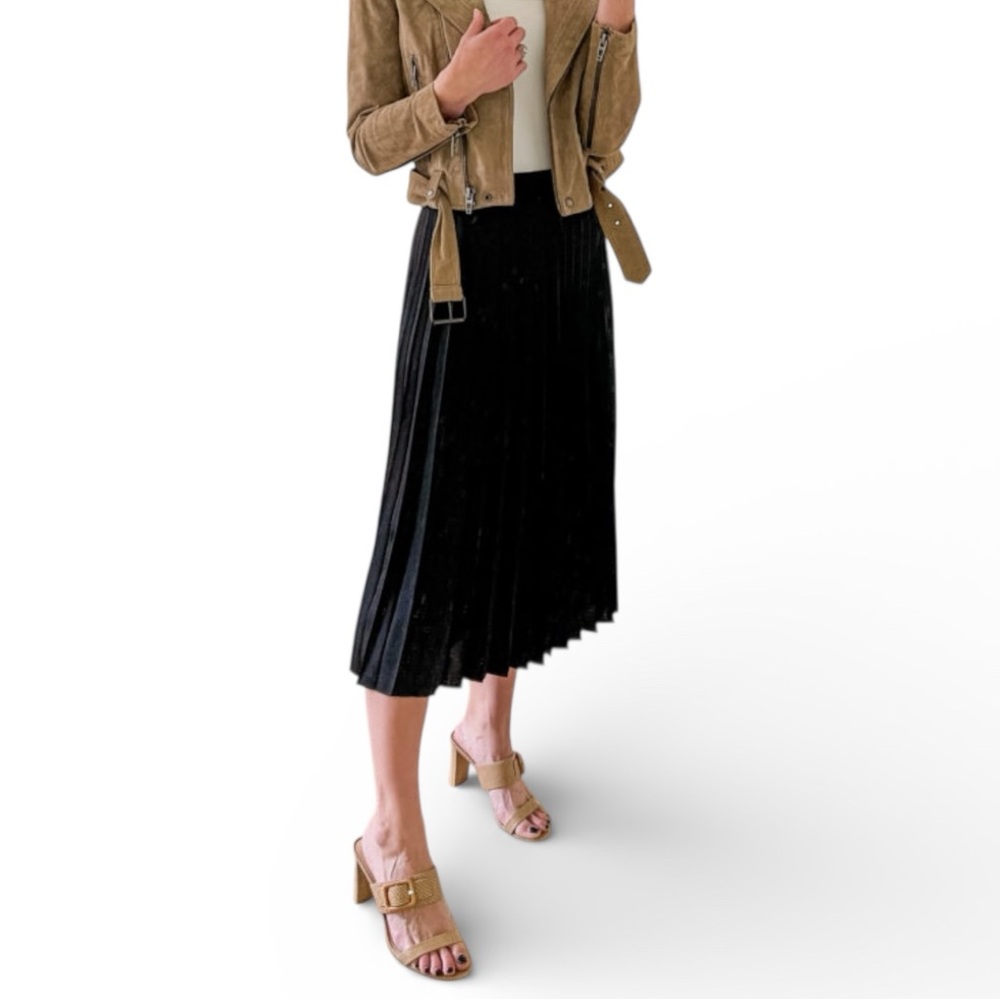 NWOT Talbots Stretch Pleated A-Line Midi Skirt